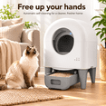 thumbnail image 3 of Koramzi Automatic Self-Cleaning Cat Litter Box with App Control, 95L Capacity, Odor Control, White/Grey, 3 of 6