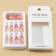 thumbnail image 3 of LAICAIW RUNRAYAY 24Pcs Nude Coffin False Nails Medium with Rhinestone, Press on Nails with Gradient Pink Designs, Stick on Nails for Women, Acrylic Fake Nails Coffin with Line for Women Nails Art, 3 of 5