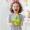 thumbnail image 4 of Green Felt Easter Basket with Handle, 5.5"x3.94" Chicken & Grass Design Non-Woven Fabric Basket, Empty Easter Gift Basket for Kids, Reusable Storage for Candy, Eggs & Spring Decor, 4 of 7