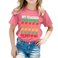 thumbnail image 1 of PMVFHDE T-Shirts pour Filles T-Shirts pour Filles Hauts de Mode pour Filles Hauts Décontractés Imprimés Col Rond Manches Courtes T-Shirt Décontracté Rose, 3-4 Ans, 1 of 6