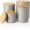 Gray, variant on Kitchen Canisters Ceramic Food Storage Jar Set, Stackable Containers with Airtight Seal Wooden Lid for Serving Ground Coffee, Tea, Herbs, Grains, Sugar, Salt - Set of 4 (Gray)