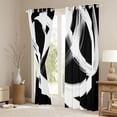 thumbnail image 3 of Castle Fairy White Stripes Blackout Curtains Set of 2 (52x84 Each),Vintage Window Curtains, 3 of 6