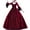 Wine, variant on Women Princess Cosplay Dress Lace Floor Length Elegant Party Gown Sexy Long Sleeve Vintage Ball Gown Halloween Costume Prom Evening Wear