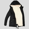 thumbnail image 5 of Pxiakgy winter coats for women Women Fashion Drawstring Hoodie Coat -Fur' Winter Warm Inside Padded Jacket Winter Coat Slim Zipper Hooded Jacket coat for women Black + L, 5 of 9