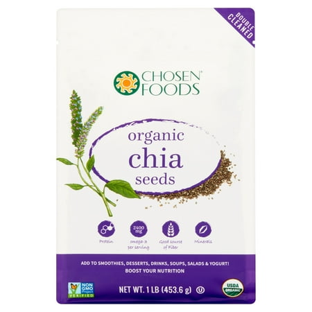 Chosen Foods Organic Chia Seeds, 1.0 Lb (10 Best Brain Foods)