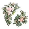 thumbnail image 1 of 2Pcs Artificial Wreath Decorated Wall Hanging Handmade Flower Swag Photo Props Ornament Simulation Garland Wedding Arch Flower for Holiday , Style H, 1 of 8