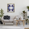 thumbnail image 2 of Blue Rustic Aztec Pattern Abstract Graphic Art Metallic Gold Framed Art Print Wall Art, 2 of 6