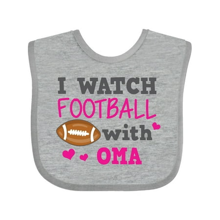 

Inktastic I Watch Football with My Oma Gift Baby Girl Bib