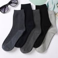 thumbnail image 4 of Calcetines de algodón de fibra de bambú de otoño e invierno, calcetines de tubo para hombre, doble aguja, flor oscura, pequeños cuadrados, aumentan el negocio, 4 of 4