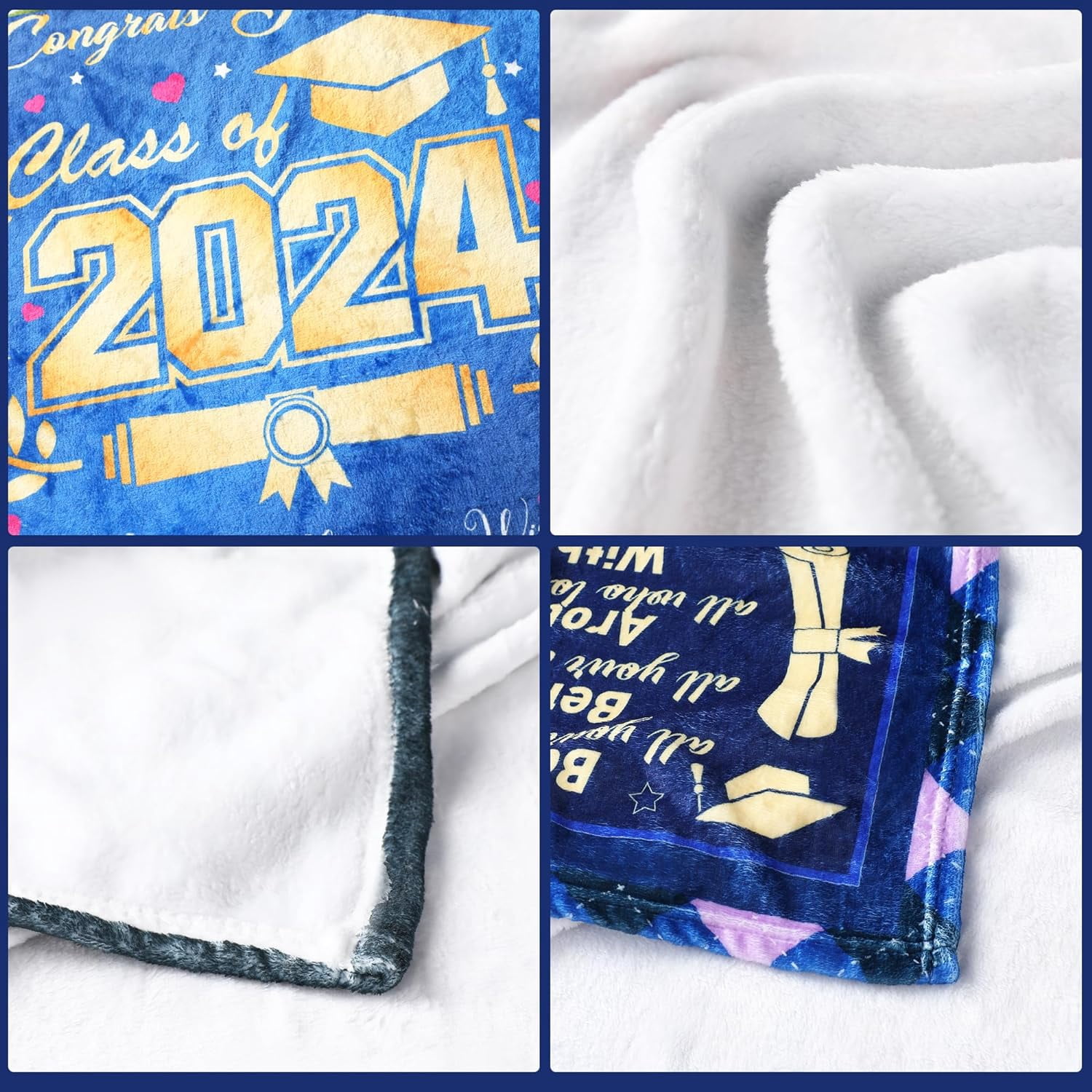 Graduation Gifts 2024 Throw Blanket - Graduation Gifts for Him Her, Birthday Graduate Gift for Granddaughter from Grandma, College Graduation Blankets for Daughter Son Friends 50"x60"
