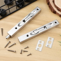 WEUVEB Flush Bolt Silver 2Sets 5.89X0.79X0.63In Stainless Steel Door Latch Lock