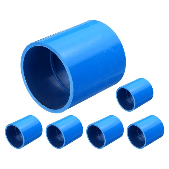 Uxcell 6 Pcs Pipe Fitting 2" Coupling Adapter Socket x Socket Blue
