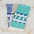 thumbnail image 4 of NOVICA Handmade Cotton Dishtowels from Guatemala Blue Beige Green Tableware Linens Striped Woven 'Sea and Sky'(Set of 3), 4 of 7