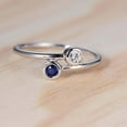 thumbnail image 2 of HeartsAndYou 1ct Natural Sapphire & Diamond Engage Ring Two Stone Bypass 14k SOLID White Gold, 2 of 9