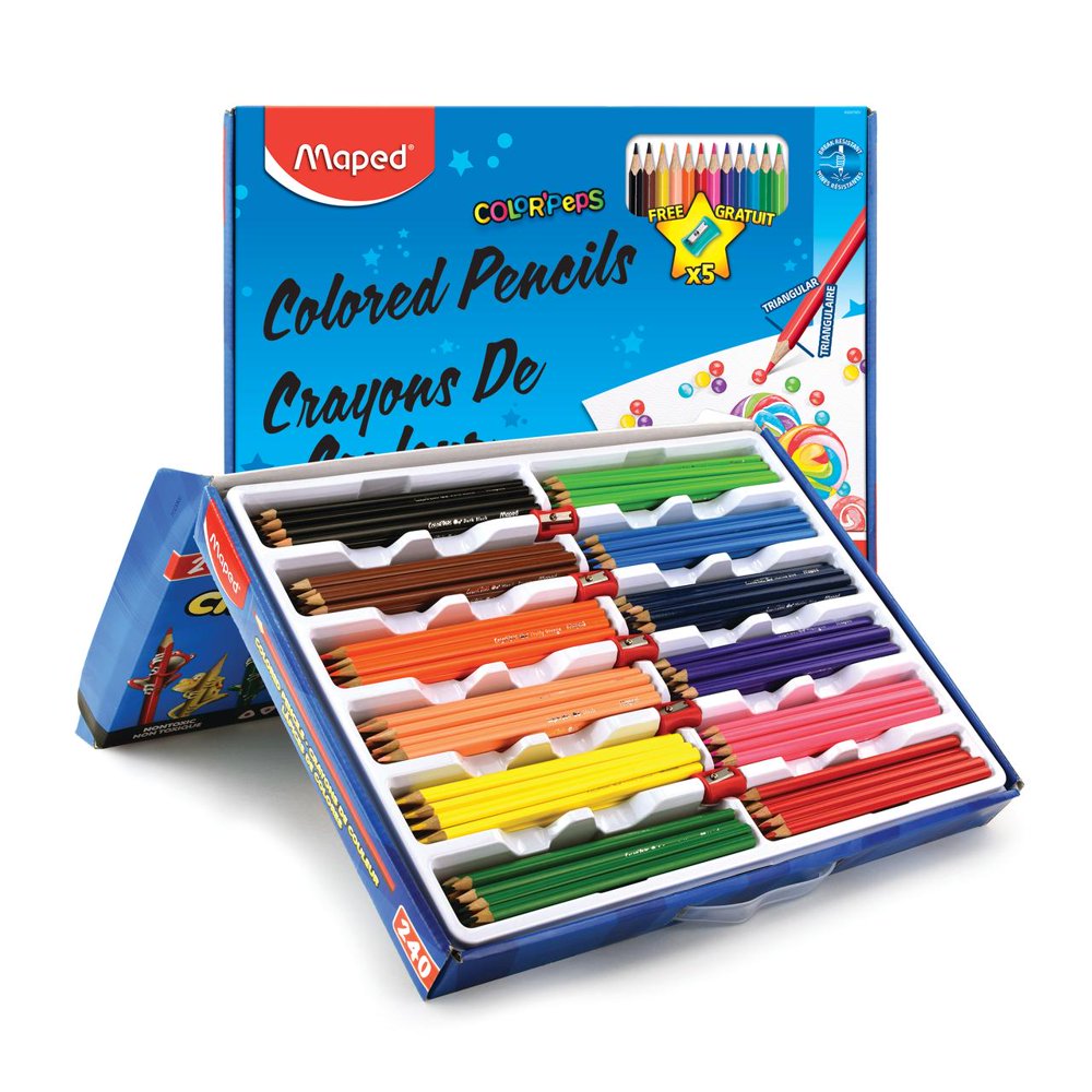 Maped Color'Peps Triangular Colored Pencils Teacher School Pack 245