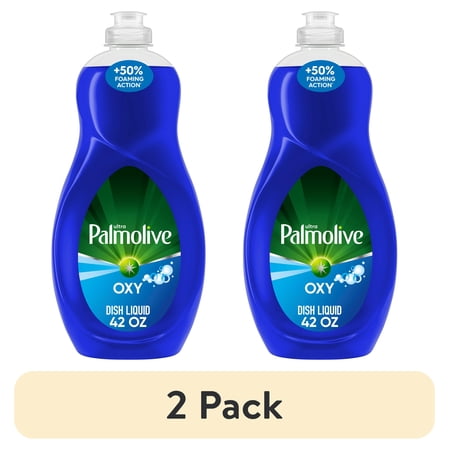 (2 pack) Palmolive Ultra Oxy Liquid Dish Soap, Deep Grease Cutting, No Soaking Needed, 42 fl oz