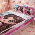 thumbnail image 3 of Erosebridal Cute Cartoon Princess Zipper Twin Comforter Sets with Fitted Sheet and 2 Pillowcases,Sparkle Rainbow Unicorn Zipper Bedding Set,Pink Blue White,4-Piece,Reversible, 3 of 6