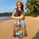 thumbnail image 4 of Easygdp Welcom Fall para Vestido Transpirable de Mujer, Vestido Suelto de Manga Corta con Pliegues y Bolsillos para el Verano, 4 of 6