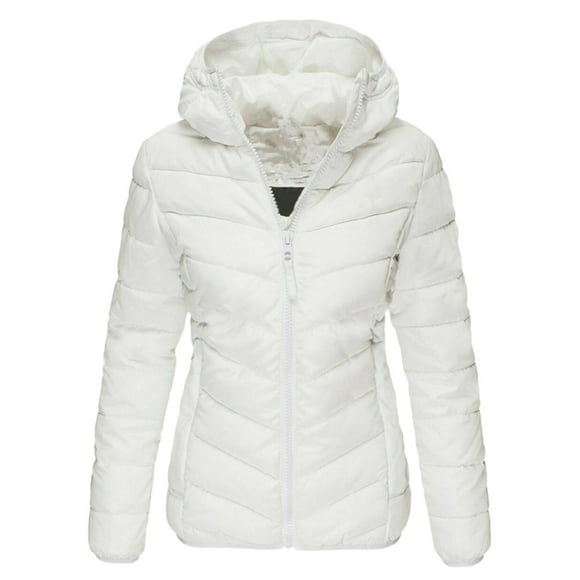 Outfmvch Puffer Jacket Womens Winter Coats For Women Women'S Winter Jacket Quilted Jacket Hooded Cotton Coat Long Sleeve Jackets Outwear Womens Winter Coats White 3Xl