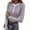 Light Gray, variant on Women's Long Sleeve Henley Top Lace Trim Ribbed Knit Cute Blouse Slim Fit Spring Fall T-Shirts