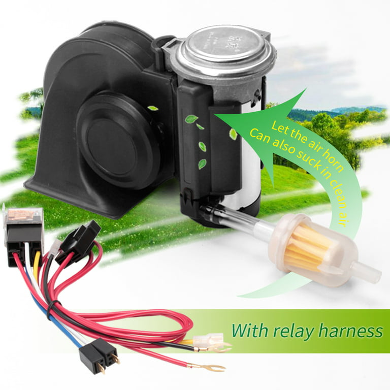 FARBIN Air Horn Kit 12V 150db Loud Horn for Car/Truck,with Wiring Harness  and Push Button Switch 