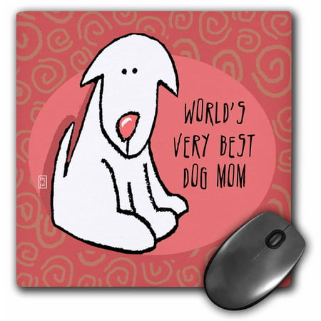 3dRose World s Best Dog Dad Cute Cartoon Puppies Pets Animals Father Family , Mouse Pad, 8 by 8