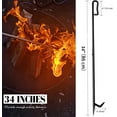 Fire Pit Poker, 34Inch, Removable, Solid Steel for Camping, Wood Stove
