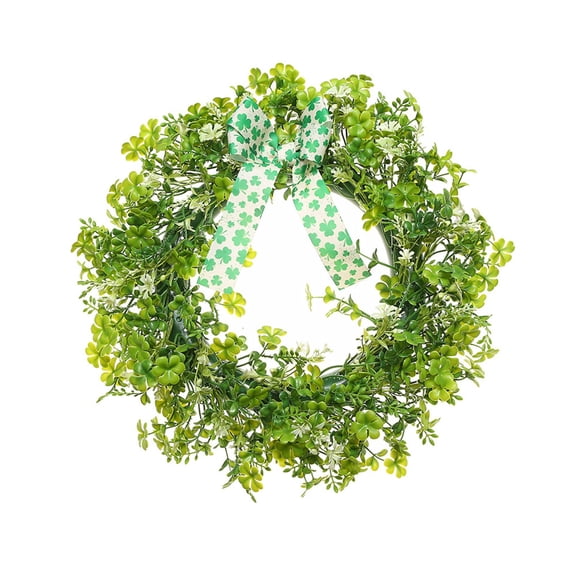 St. Patrick's Day Simulation Green C-lover Door Hanging Bow Decoration Wreath