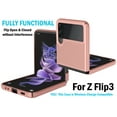 thumbnail image 3 of Case for Galaxy Z Flip 3 5G, Nakedcellphone Slim Hard Shell Protector Cover [Anti-Fingerprint, Grid Texture] for Samsung Z Flip3 Phone (SM-F711, 2021), 3 of 7