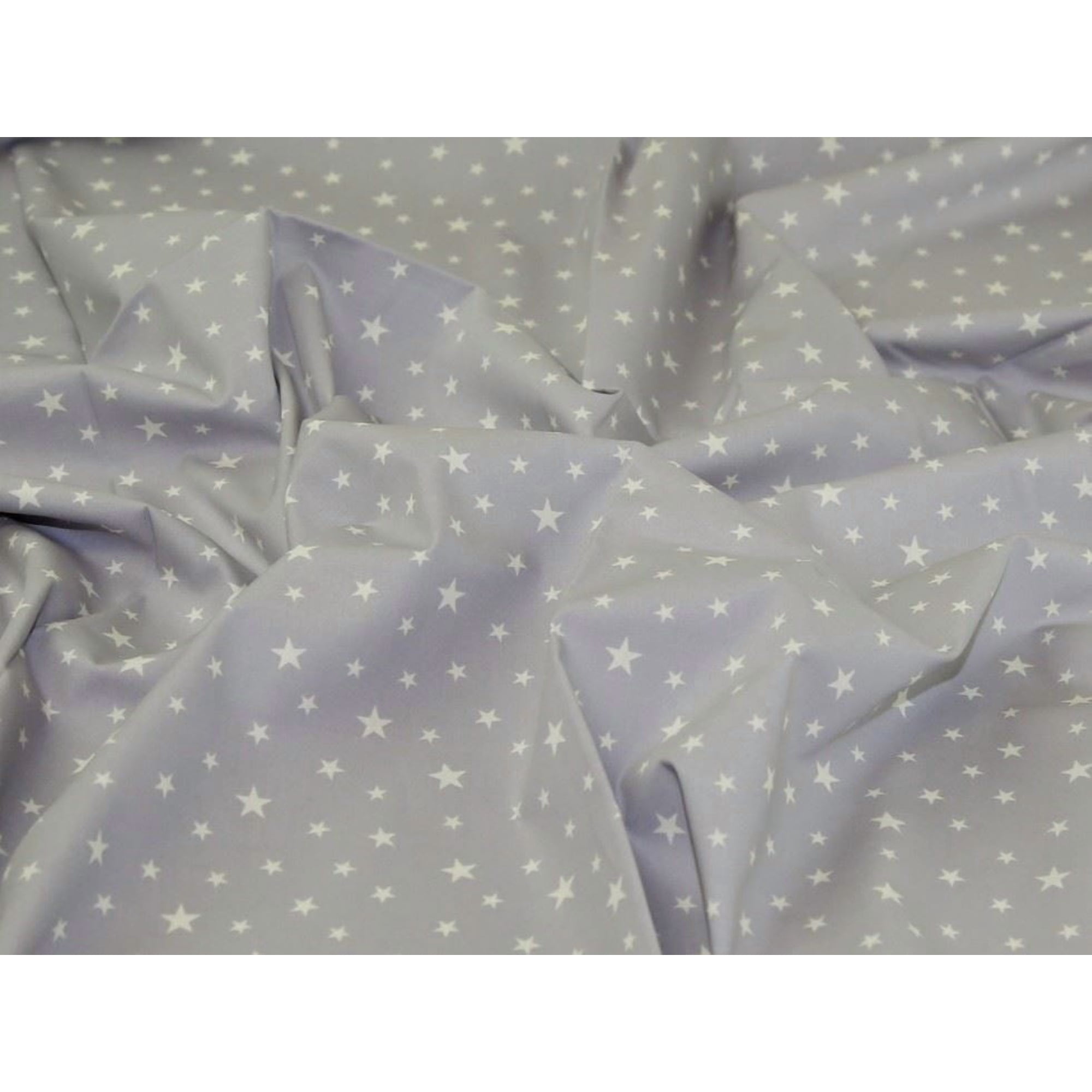 Rose and Hubble Silver 100% Cotton Poplin Dressmaking Fabric per yard Stars Design - 44 Wide