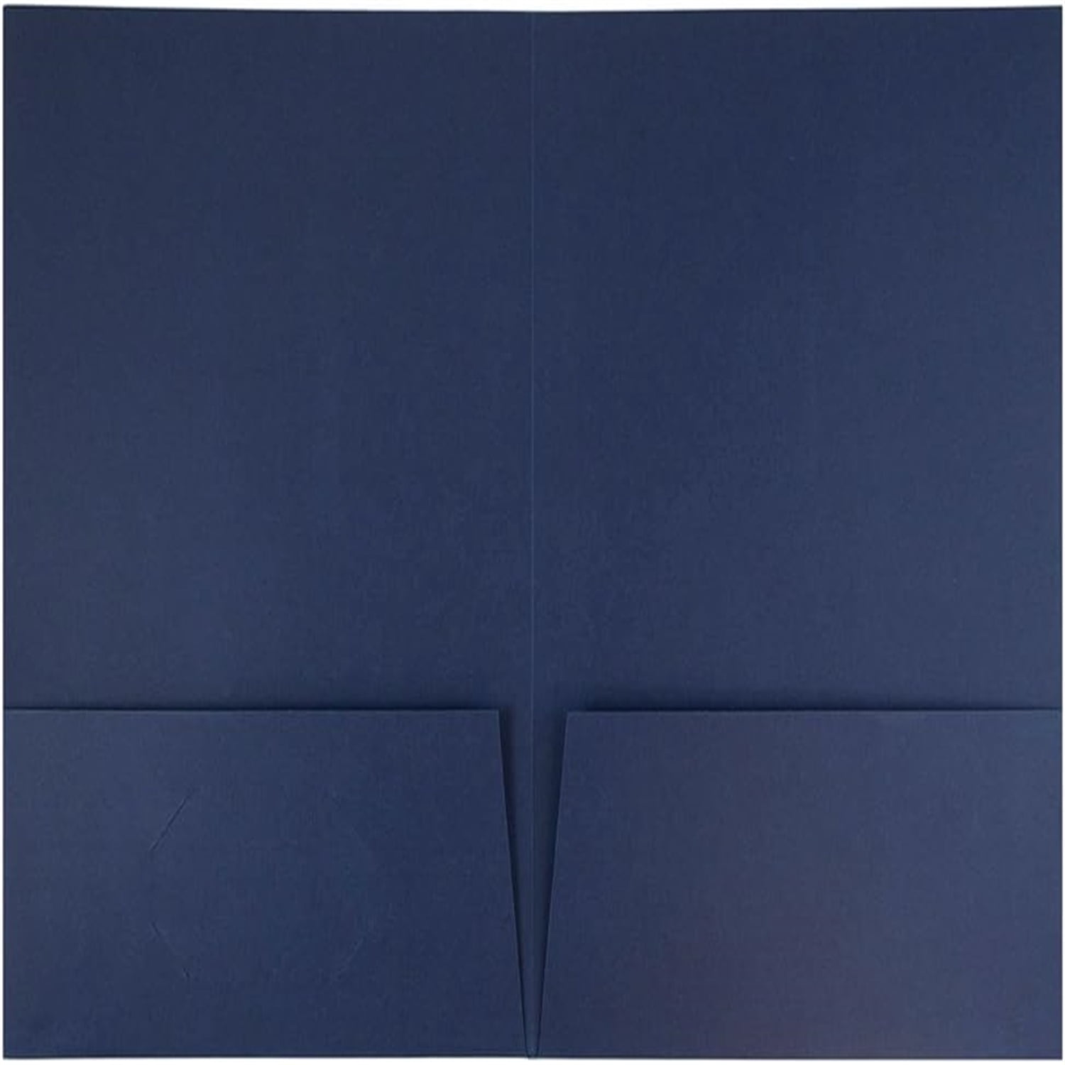 Two Pocket Textured Linen Presentation Folders - Letter Size Business Folder - Navy Blue - Bulk 25/Pack