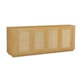 thumbnail image 6 of Tcbosik 64" Sideboard Buffet Cabinet, Rattan Storage Cabinet with 4 Doors, Cupboard with Adjustable Shelves, 24"H Farmhouse Coffee Bar Cabinet for Dining Room, Living Room, Entryway, Natural, 6 of 9