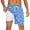 Blue & White Sea Shell, variant on Men's Swim Trunks, 2‑in‑1 Quick Dry Board Shorts with Compression Liner and Pockets