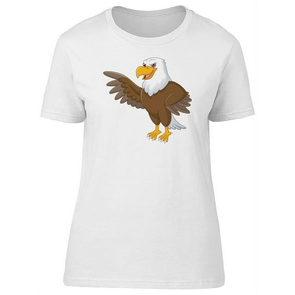 Cute Happy Eagle Cartoon T-Shirt Women -Image by Shutterstock, Female x-Large