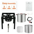 thumbnail image 3 of Seafood Boil Pot Kit – 110K BTU Propane Outdoor – 100Qt Aluminum Cooker with Strainer Basket – Crawfish, Crab, Shrimp & Lobster – Steaming & Boiling – Black + Aluminum, 3 of 6