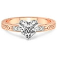 thumbnail image 4 of IGI Certified 3 Carat Heart Shape Lab Grown Diamond Engagement Ring | 14K Rose Gold | Antique Allure Vintage Lab Diamond Ring | FG-VS3-VS2 Quality Friendly Diamonds, 4 of 6