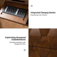 thumbnail image 6 of Tina's Home Modern 2-Drawer Solid Wood End Table with Built-in USB & Power Outlet, Small Space Storage Cabinet for Living Room, Office (Walnut, Set of 2), 6 of 7
