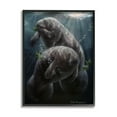 thumbnail image 2 of Stupell Industries Snack Time Manatees Underwater Coastal Painting White Framed Art Print Wall Art, 2 of 5