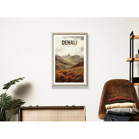 Denali National Park Vintage Travel Wall Art Print Unframed Paper Poster 8x10in
