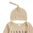 thumbnail image 6 of Wonitaaizi Halloween Baby Boy Outfit Newborn Long Sleeve Romper with Hat 2PC Outfits (0-3 Months,Beige), 6 of 7