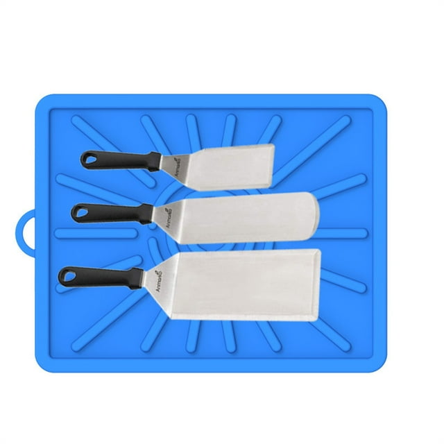 Silicone BBQ Grill Mat Set with Non- Griddle Side Shelf and Cooking Tool Protector Accessories for Outdoor Cooking