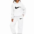 thumbnail image 2 of 2 Pcs/Set Stylish Hooded Pullover Women Autumn Tracksuit Elastic Cuff Deep Crotch Winter Hoodie Pants Set, 2 of 5