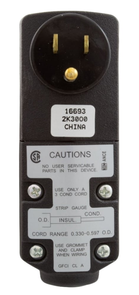 Leviton GSRA1 GFCI Self-Test Right Angle Plug-In 15 AMP 115 Volt Automatic Reset