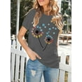thumbnail image 6 of XCHQRTI Dandelion Tshirt Women Graphic Tees Casual Short Sleeve Christian Shirts, 6 of 8
