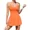 orange, variant on Attraco Tennis Dresses for Women Contrasting Colors with Shorts and Pockets and Bra V Neck Racerback Golf Activewear