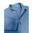 thumbnail image 6 of Cotton Quarter Zip Sweatshirt for Men Ghalytn Collared Long Sleeve Pullover - Casual Solid Top, 6 of 7
