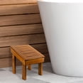 thumbnail image 2 of Utoplike Teak Wood Shower Foot Stool for Shaving Legs, Non-Slip, 2 of 9