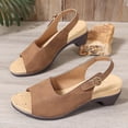 thumbnail image 4 of Gpaecead Women Vintage One Strap Chunky Slingback Sandals Open Toe Adjustable Shoes Spring Summer ,Brown, 4 of 8