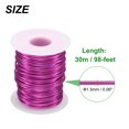 thumbnail image 2 of Uxcell Bonsai Wire Anodized Aluminum Training Wire Roll 1.5mm 98ft Dark Pink, 2 of 7