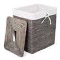 thumbnail image 4 of BirdRock Home Rustic Woven Wood Peel Laundry Hamper with Lid - Grey, 4 of 7